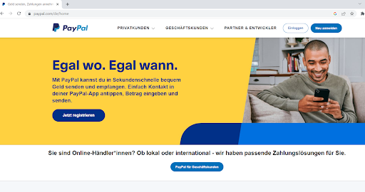 Hướng dẫn tạo tài khoản PayPal ở Đức