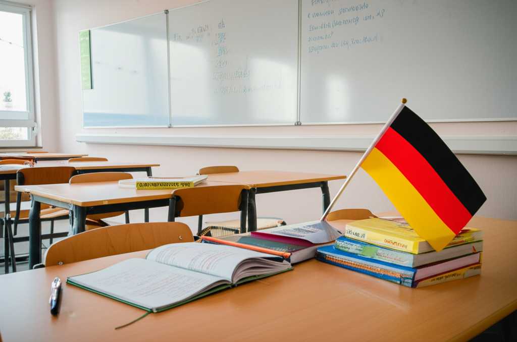 Hình ảnh về một sinh viên học cấu trúc 'nachdem' trong ngữ pháp tiếng Đức với các ghi chú tiếng Đức trên bảng trắng và sách giáo khoa.