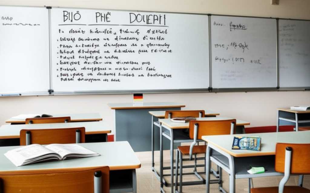 Sinh viên học cách dùng câu với “ohne dass” và “anstatt dass” trong một lớp học sáng hiện đại với sách và bảng trắng.